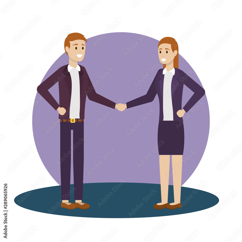 Fototapeta premium Businessman and businesswoman avatar design
