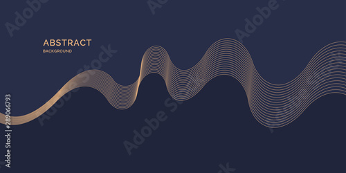 Bright poster with dynamic waves. Vector illustration
