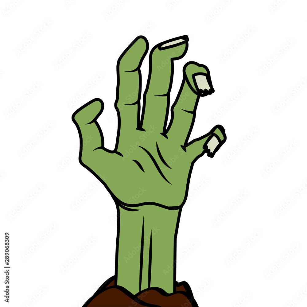 Fototapeta premium Halloween zombie hand vector design