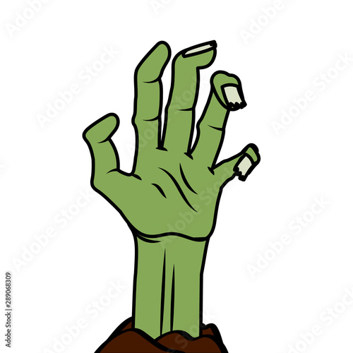 Halloween zombie hand vector design
