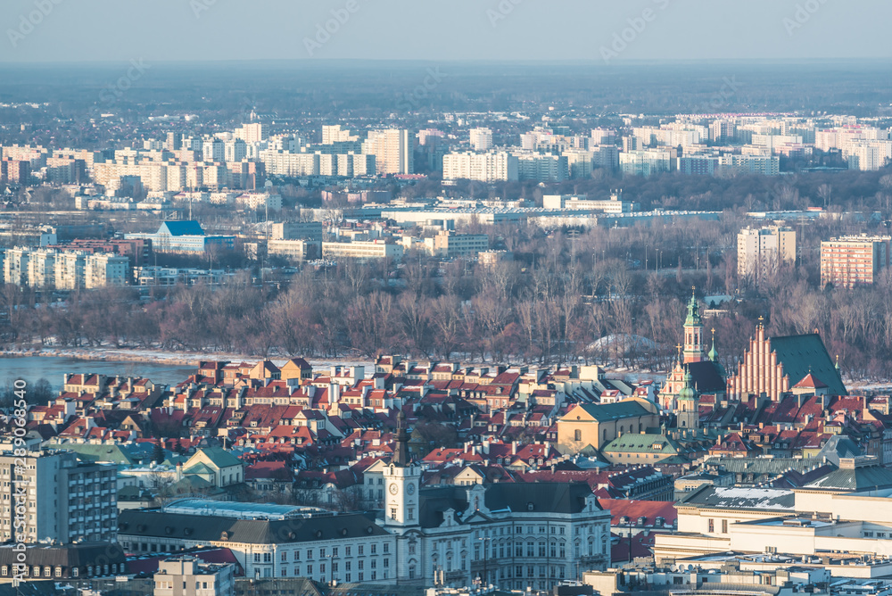 Widok na Stare Miasto Warszawa, Polska