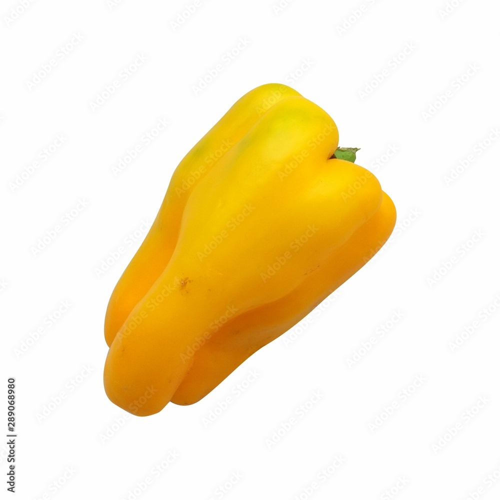 Fotografie A Yellow Bell Pepper isolated on white background