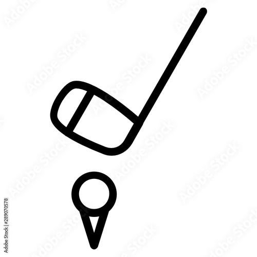 Ball, course, golf, hole, stick vector  icon