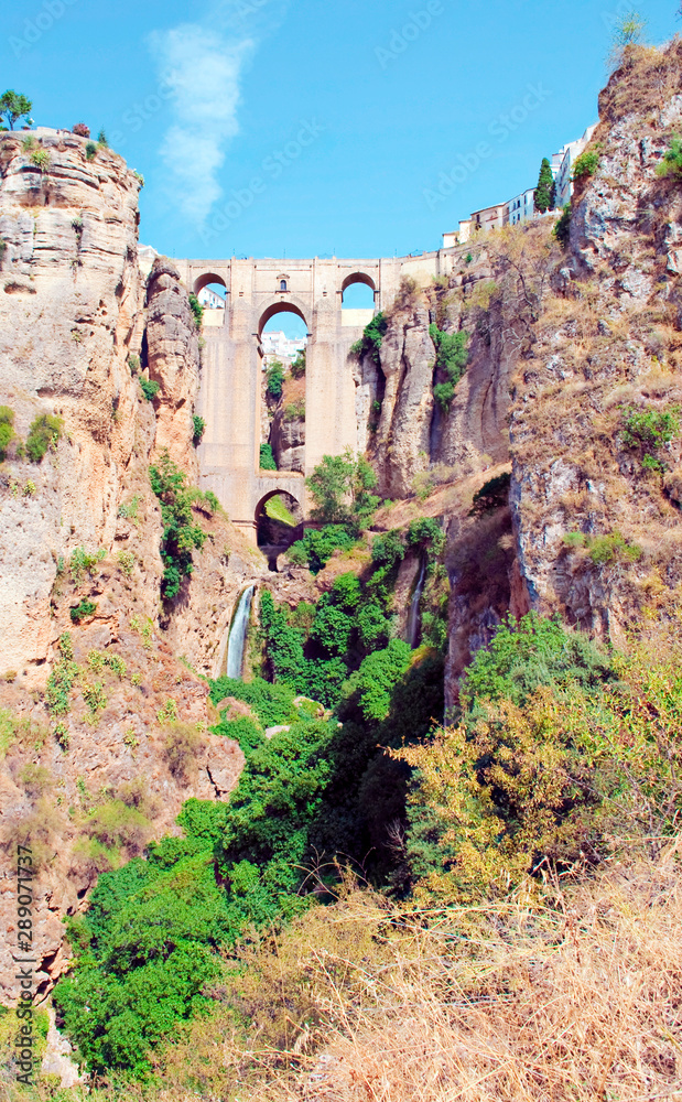 Roman bridge of four arches located in the town of Ronda