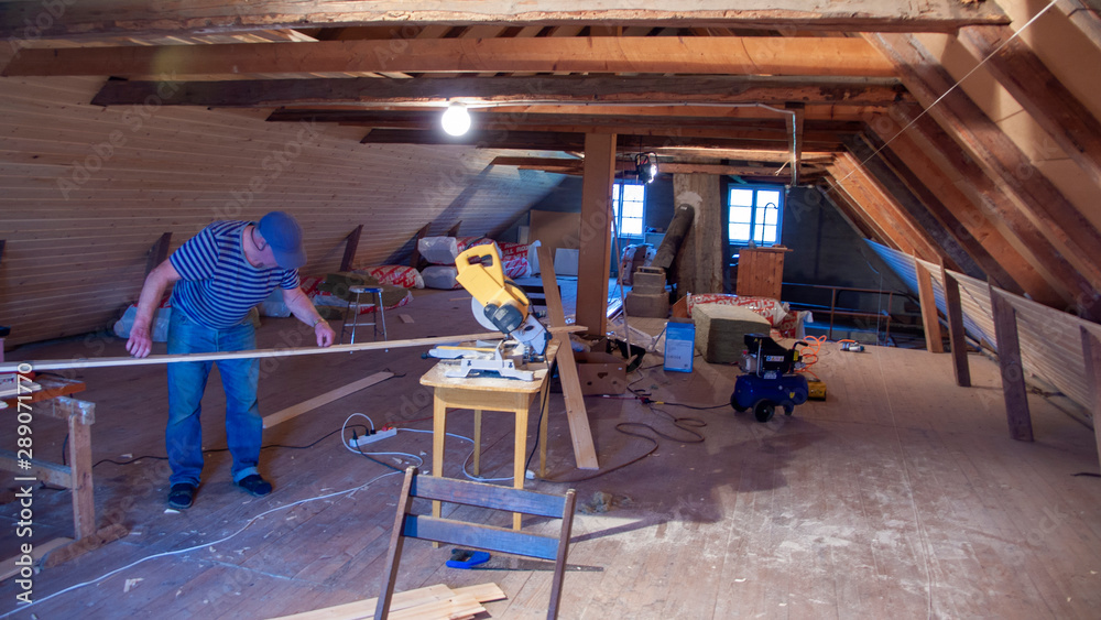 carpenter,  carpenting in the attic