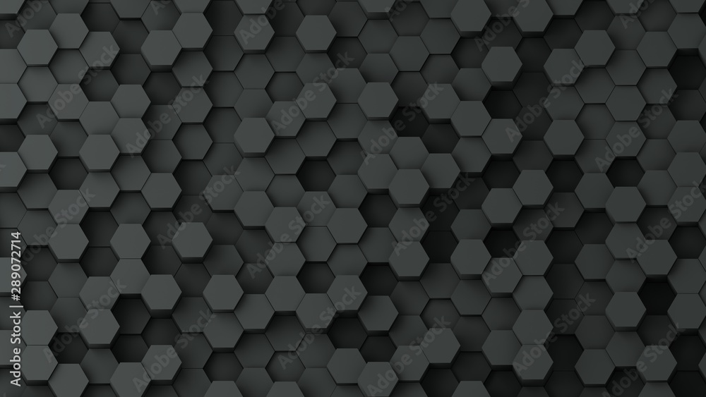Duo tone hexagon 3D background texture. 3d rendering illustration. Futuristic abstract background. Modern technology