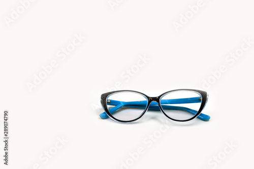 Diopter glasses on a white background