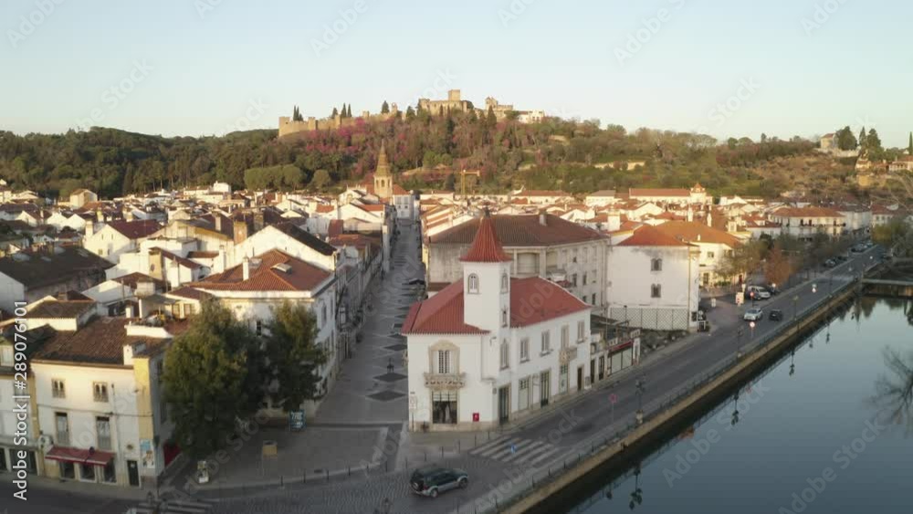 Aerial drone view of Tomar and Convento de cristo christ convent in Portugal Aerial drone view of Tomar and Convento de cristo christ convent in Portugal