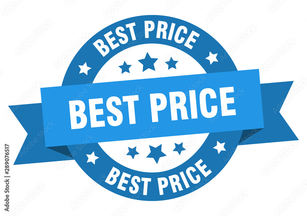 Obraz premium best price ribbon. best price round blue sign. best price