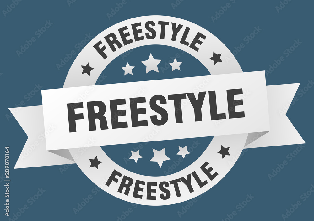 freestyle ribbon. freestyle round white sign. freestyle