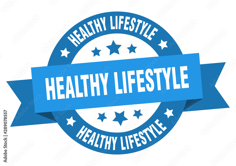 Obraz premium healthy lifestyle ribbon. healthy lifestyle round blue sign. healthy lifestyle