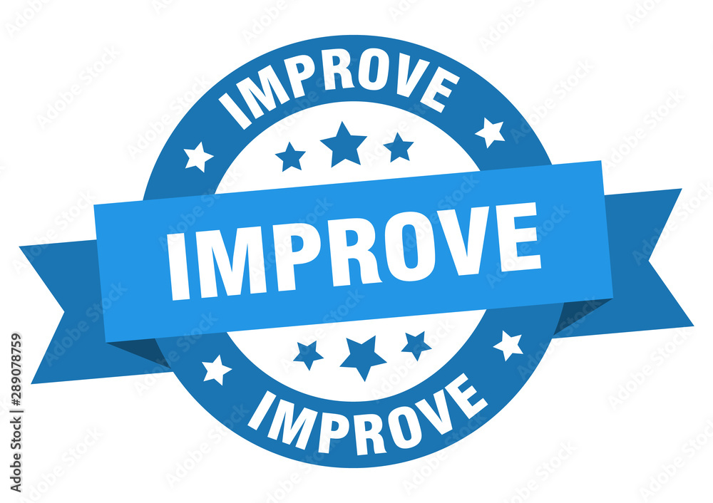 Fototapeta premium improve ribbon. improve round blue sign. improve