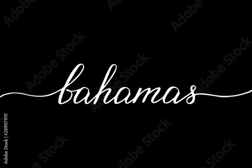 Bahamas handwritten text vector script