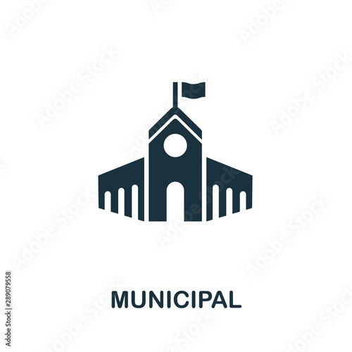 Municipal vector icon symbol. Creative sign from buildings icons collection. Filled flat Municipal icon for computer and mobile