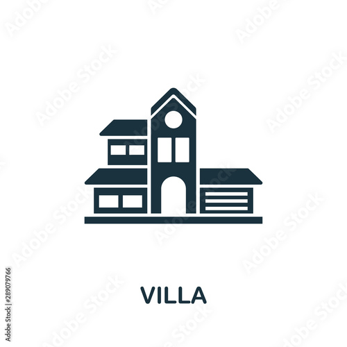 Villa vector icon symbol. Creative sign from buildings icons collection. Filled flat Villa icon for computer and mobile