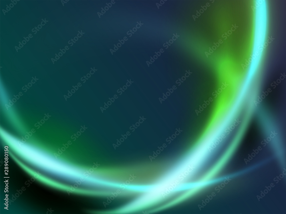 Abstract green dynamic wave light energy curve modern futuristic technology background.