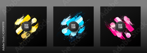 Abstract brush stroke effect background in three color option.