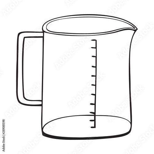 Black and white vector icon of measuring jug