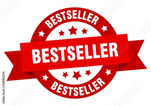 bestseller ribbon. bestseller round red sign. bestseller