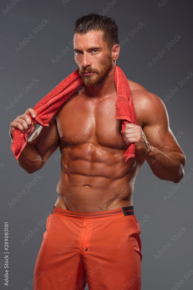 Handsome Athletic Men With Towel around his Neck