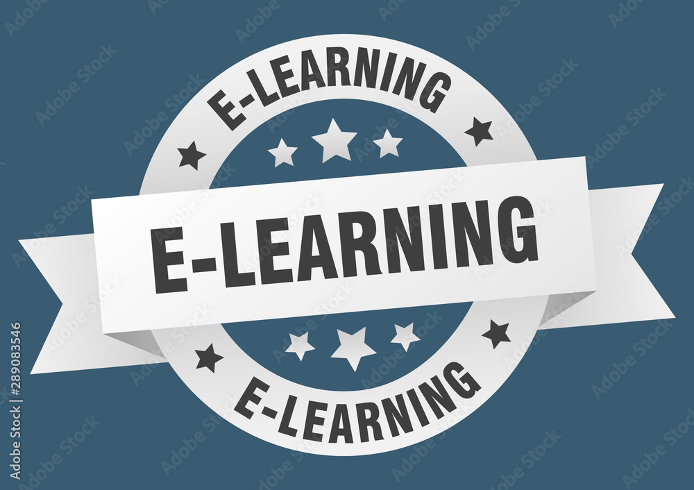 e-learning ribbon. e-learning round white sign. e-learning e-learning ribbon. e-learning round white sign. e-learning