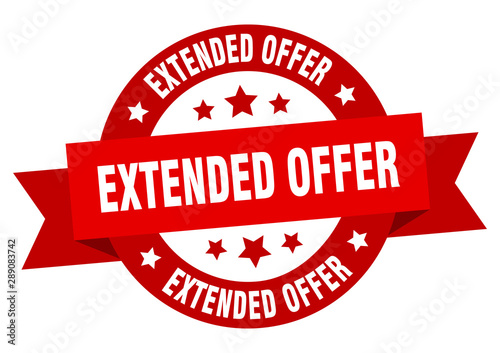 extended offer ribbon. extended offer round red sign. extended offer