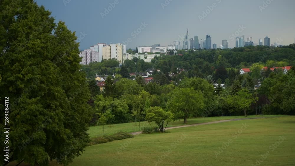 August 10, 2019. City of Frankfurt. Scenic Metro Park and the Stormy Summer Weather. Frankfurt am Main. Hesse State Germany. August 10, 2019. City of Frankfurt. Scenic Metro Park and the Stormy Summer Weather. Frankfurt am Main. Hesse State Germany.