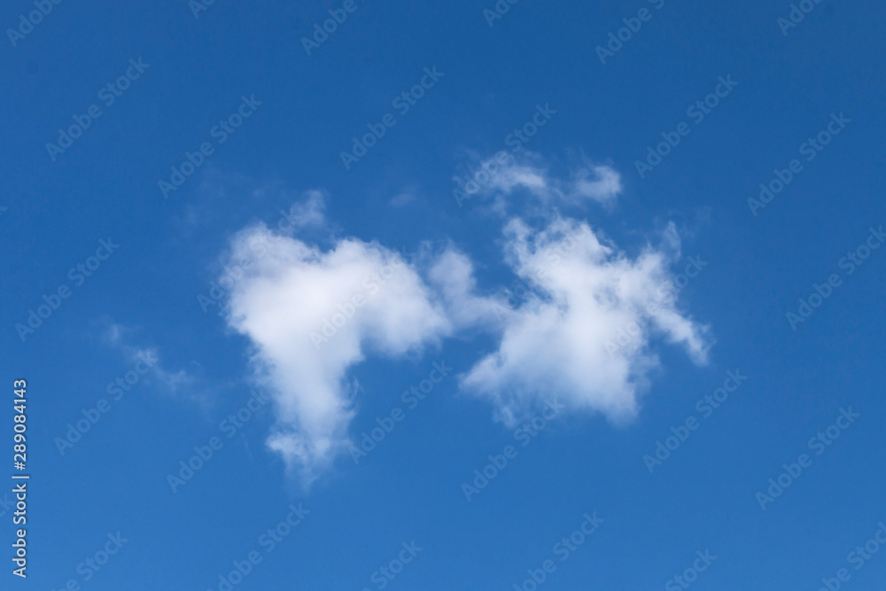 Lonely white light cloud of a fanciful shape on a blue sky background Lonely white light cloud of a fanciful shape on a blue sky background