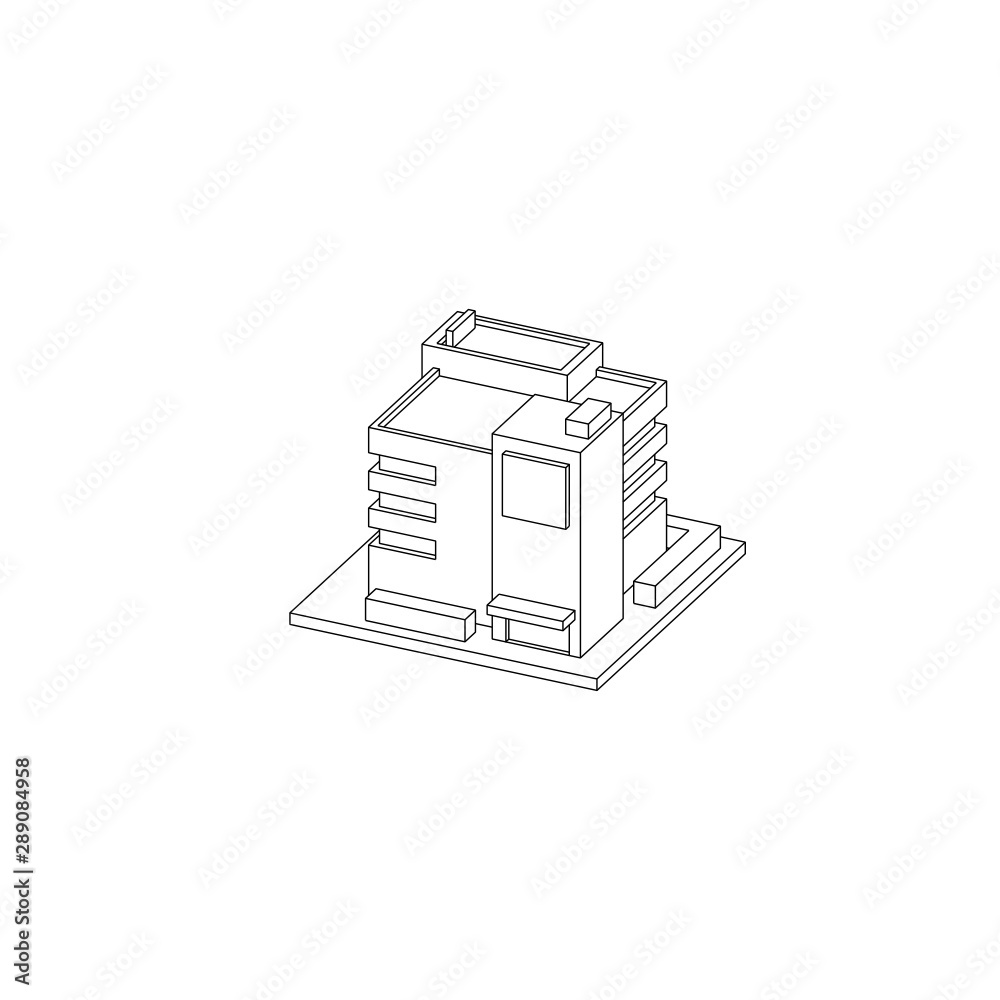 Isometric Apartment building isolated