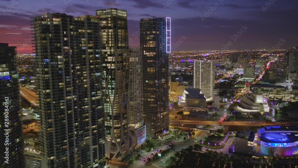Miami drone aerial stock 4k twilight series Miami drone aerial stock 4k twilight series