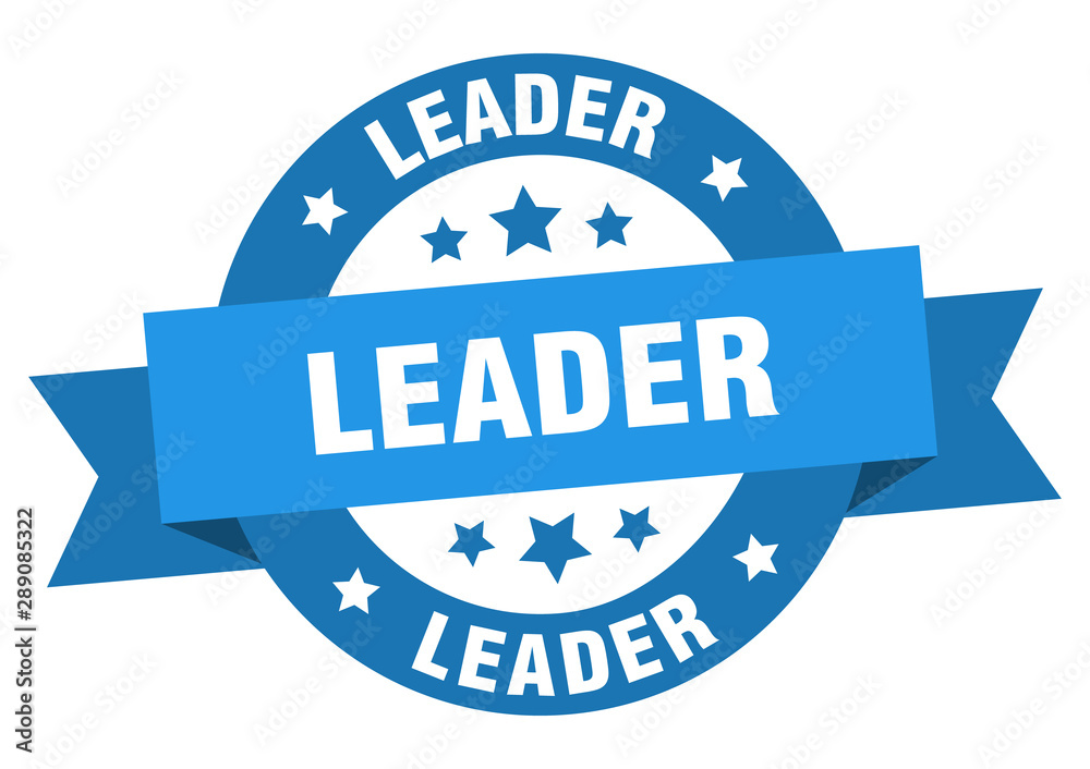 Fototapeta premium leader ribbon. leader round blue sign. leader