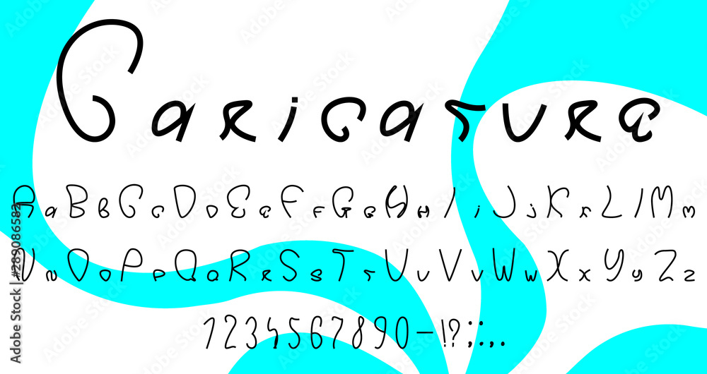 Unusual font for comics and brasher, cartoonish font, is depicted by lines. Unusual font for comics and brasher, cartoonish font, is depicted by lines.