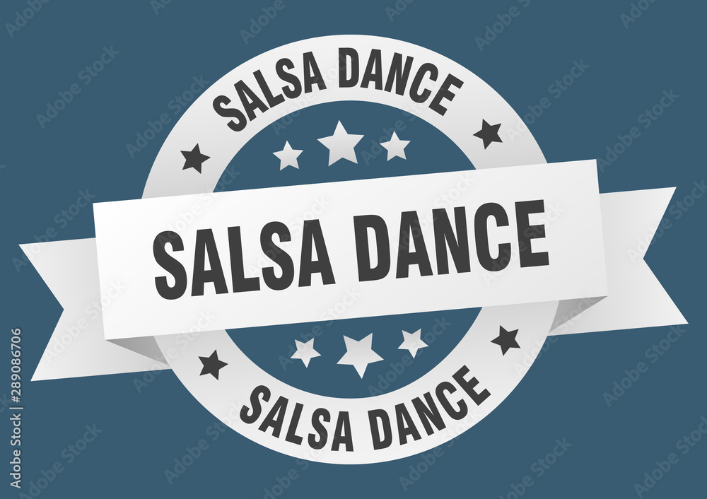 salsa dance ribbon. salsa dance round white sign. salsa dance salsa dance ribbon. salsa dance round white sign. salsa dance
