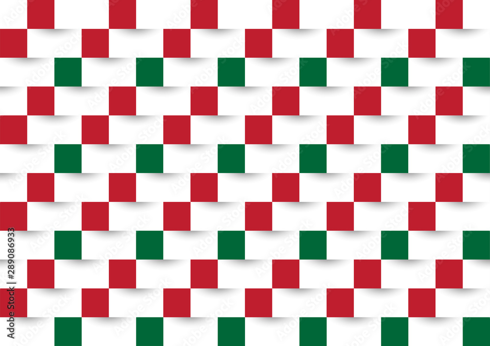 Fototapeta premium Geometric pattern with red and green colors