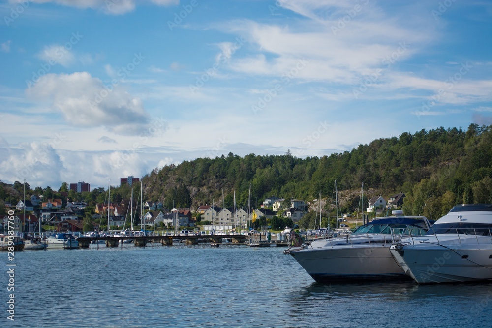 Harbour in city of Sandefjord, Norway