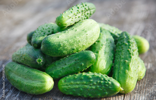 cucumbers on the wooden table