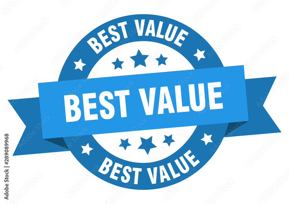 best value ribbon. best value round blue sign. best value