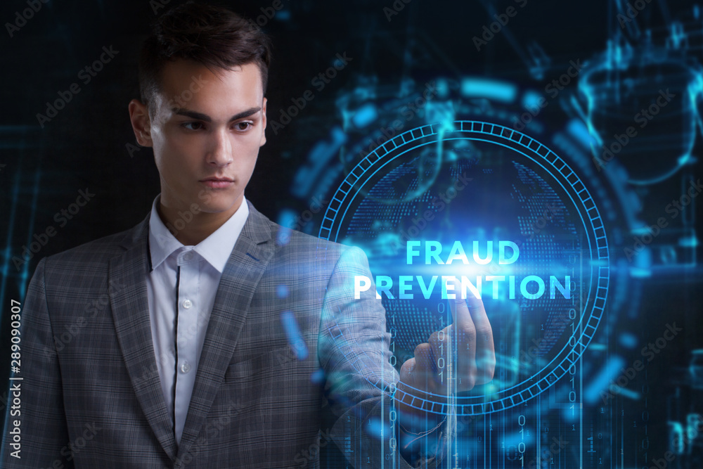 The concept of business, technology, the Internet and the network. A young entrepreneur working on a virtual screen of the future and sees the inscription: Fraud prevention The concept of business, technology, the Internet and the network. A young entrepreneur working on a virtual screen of the future and sees the inscription: Fraud prevention