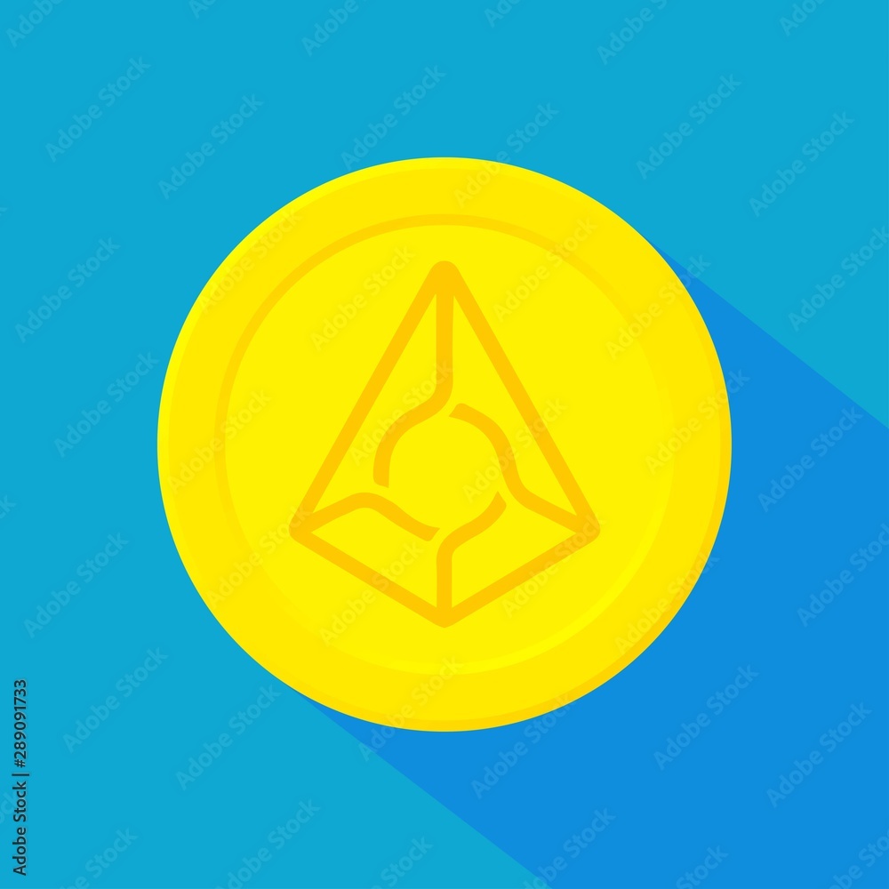 Augur money cryptocurrency golden icon Augur money cryptocurrency golden icon