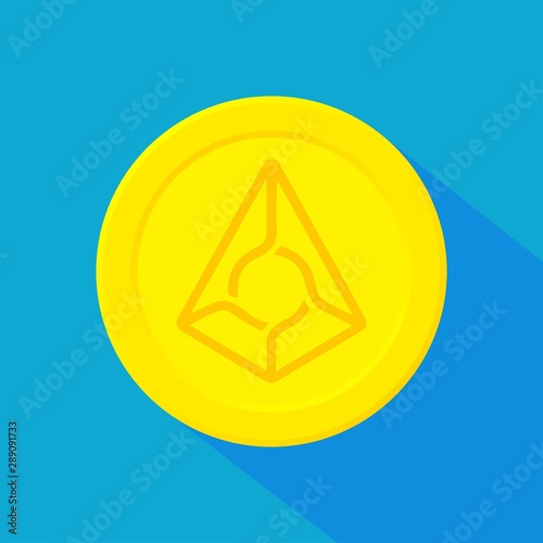 Augur money cryptocurrency golden icon