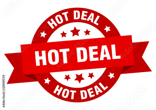 Canvastavla hot deal ribbon. hot deal round red sign. hot deal