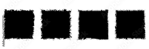 Set of grunge backgrounds black on white background