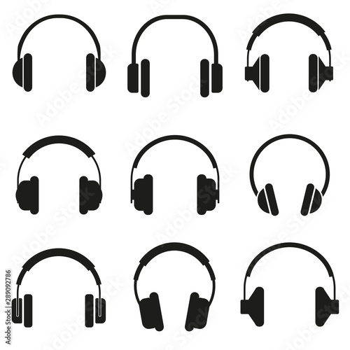 Headphones set of icon vector illustration