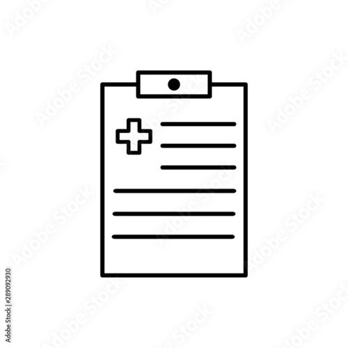  Medical history outlined vector icon. clinic illustration symbol. Medical archive sign or logo.