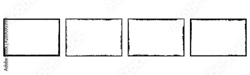 Set of grunge style frames black on white background
