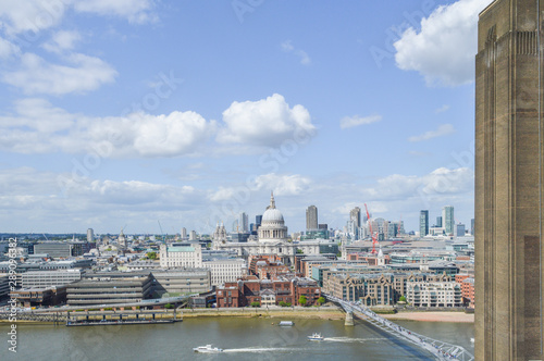 St Paul Cathedral from Tate Modern - London - Millennium Bridge