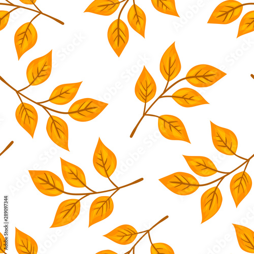 Autumn leaves seamless pattern.