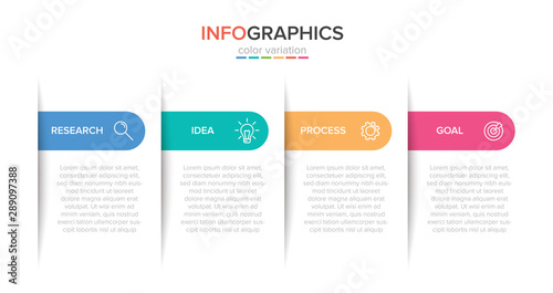 Infographic design with icons and 4 options or steps. Thin line vector. Infographics business concept. Can be used for info graphics, flow charts, presentations, web sites, banners, printed materials.