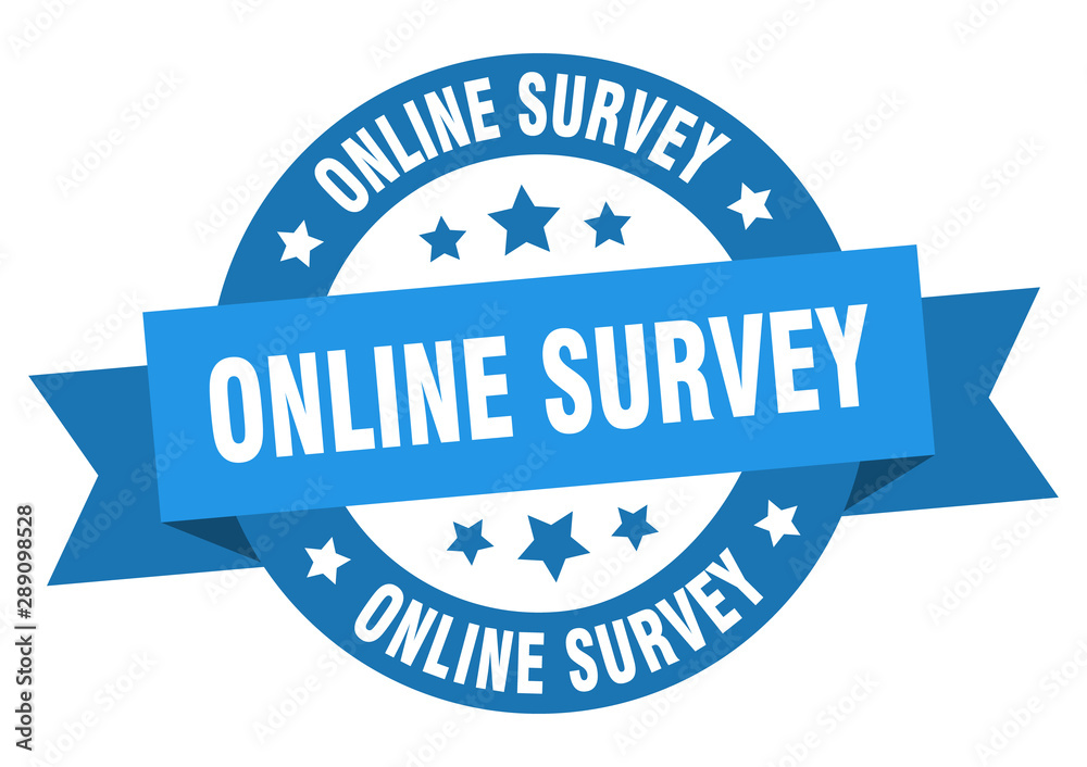 online survey ribbon. online survey round blue sign. online survey