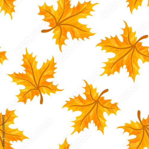 Autumn leaves seamless pattern.